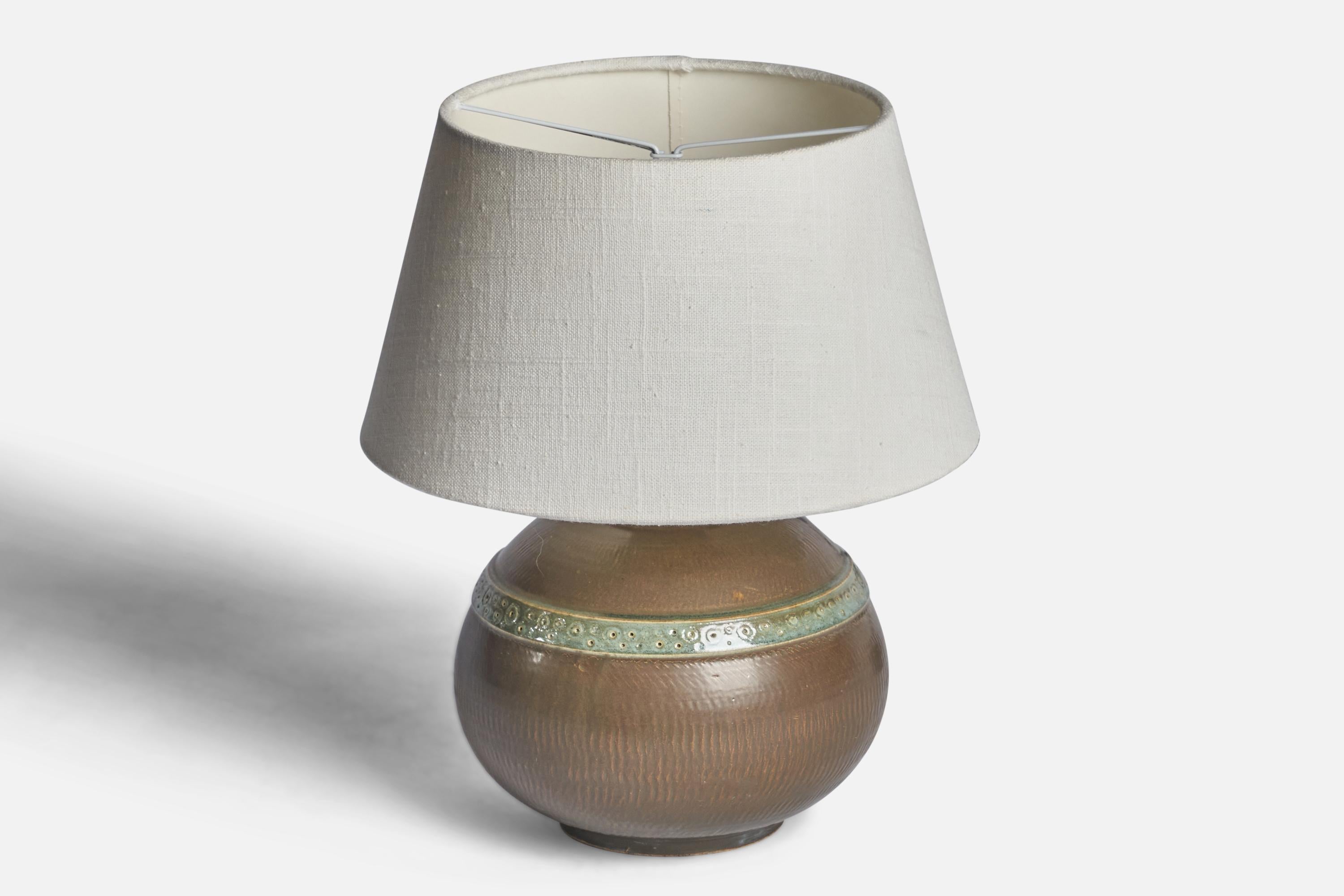 Mid-Century Modern Stig Lindberg, Table Lamp, Stoneware, Sweden, 1960s For Sale