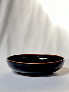 Stig Lindberg Unique bowl/ vide poche in black Glaze Made by Hand Sweden 60s