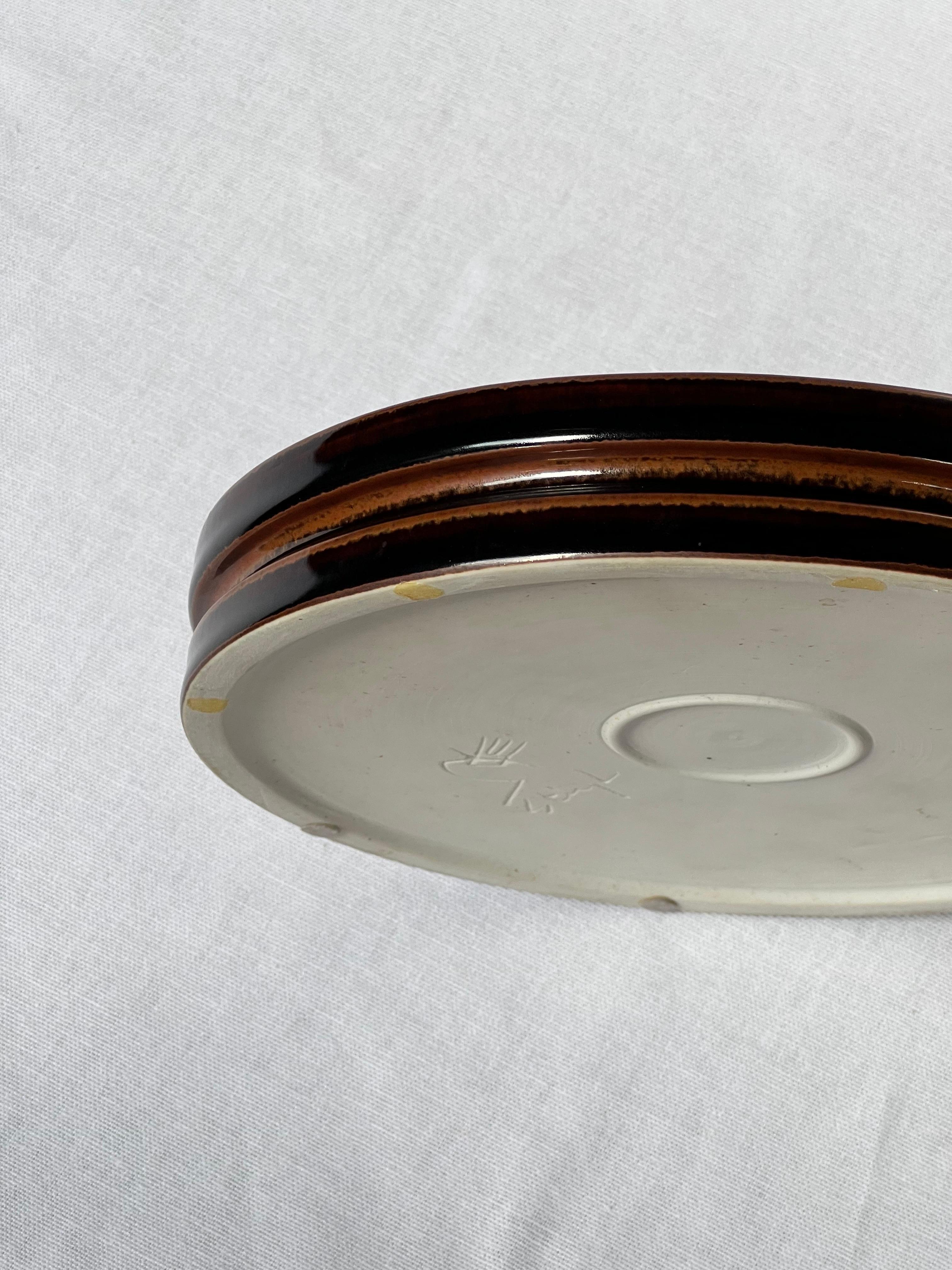 Mid-20th Century Stig Lindberg Unique bowl/ vide poche in black Glaze Made by Hand Sweden 60s For Sale