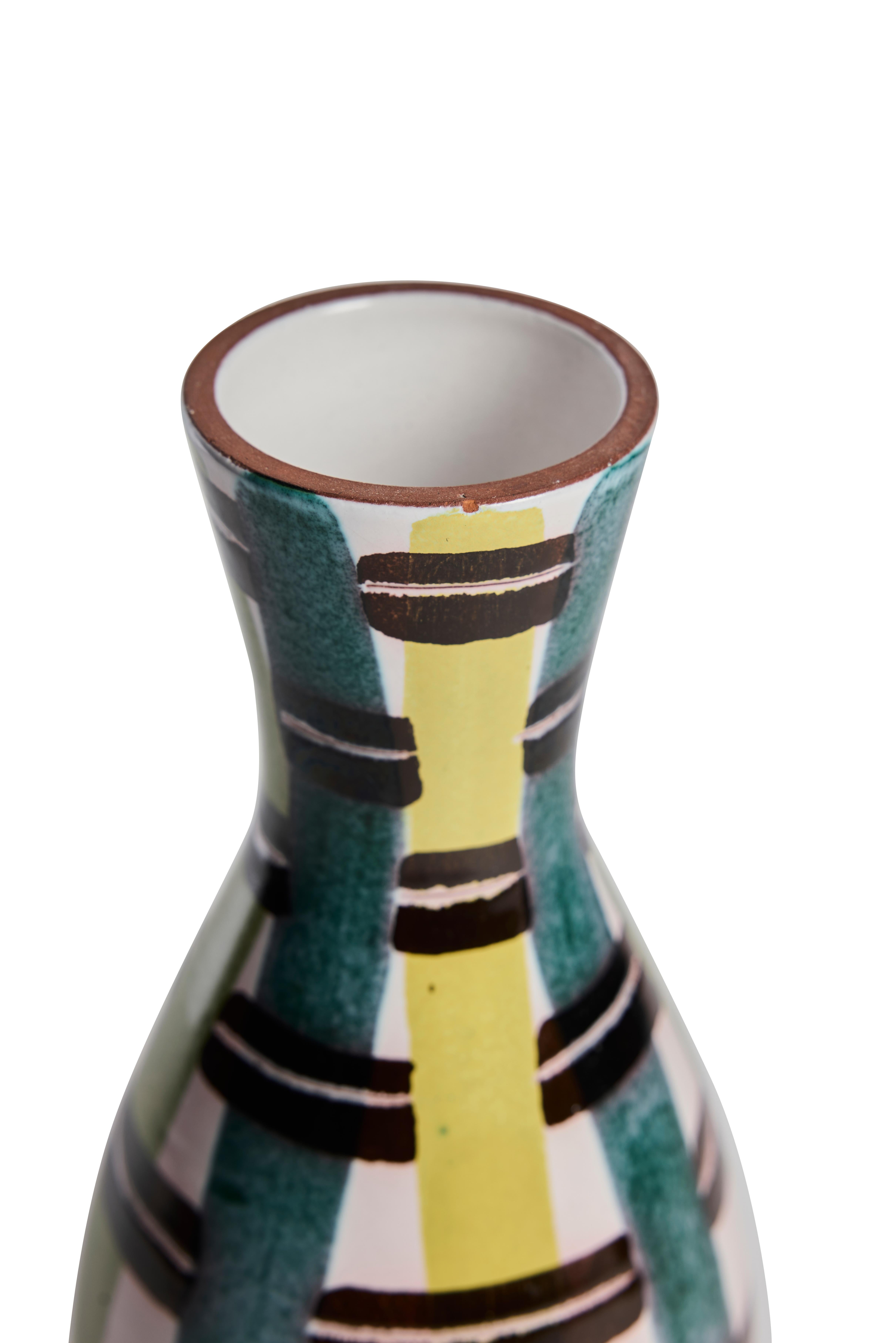 Mid-Century Modern Stig Lindberg & Ursula Printz pour Gustavsberg, Vase peint à la main, Suède, années 1950 en vente