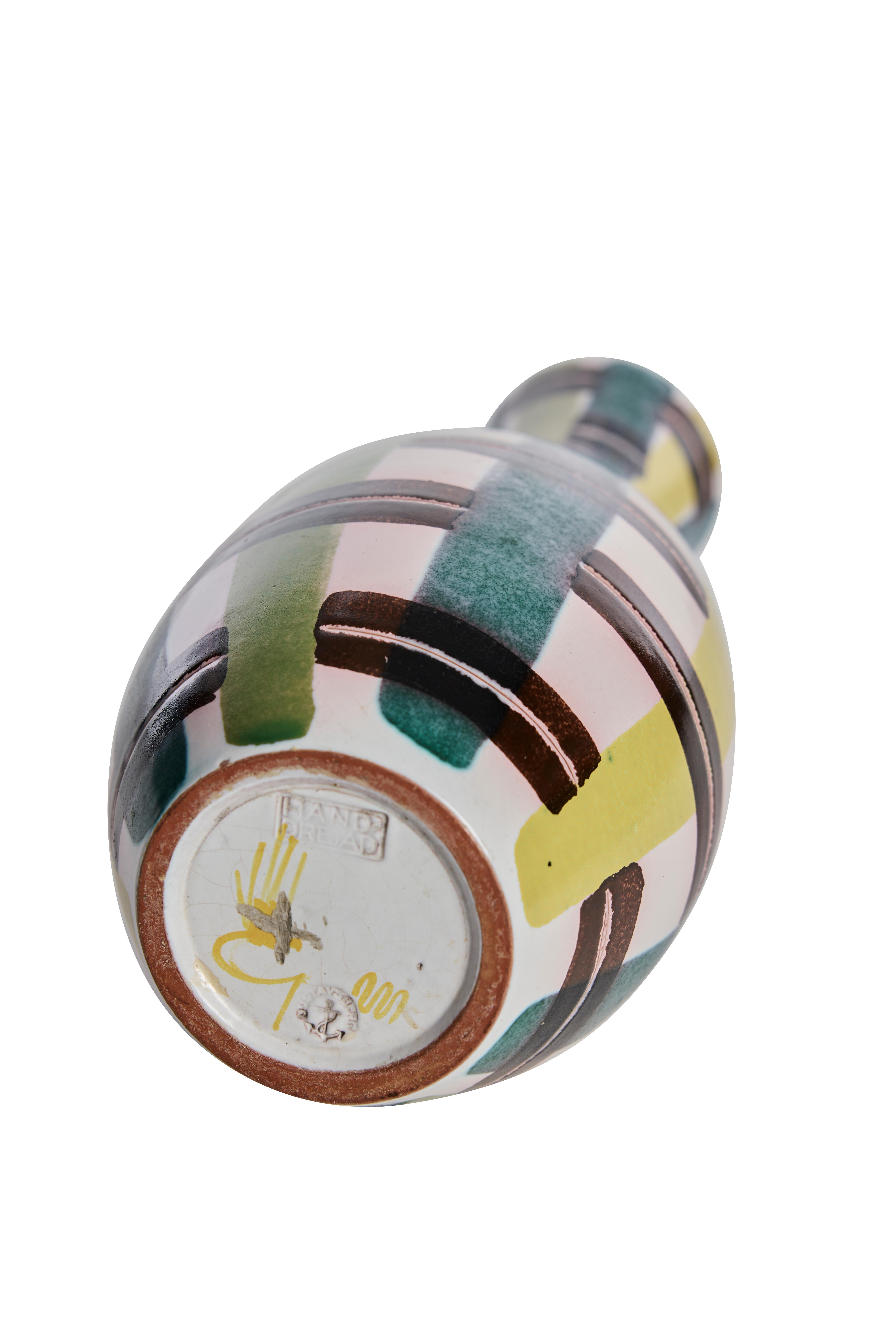 Suédois Stig Lindberg & Ursula Printz pour Gustavsberg, Vase peint à la main, Suède, années 1950 en vente