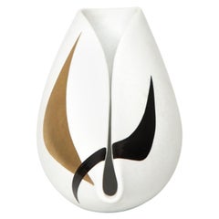Stig Lindberg Vase Modell Veckla, hergestellt von Gustavsberg in Schweden