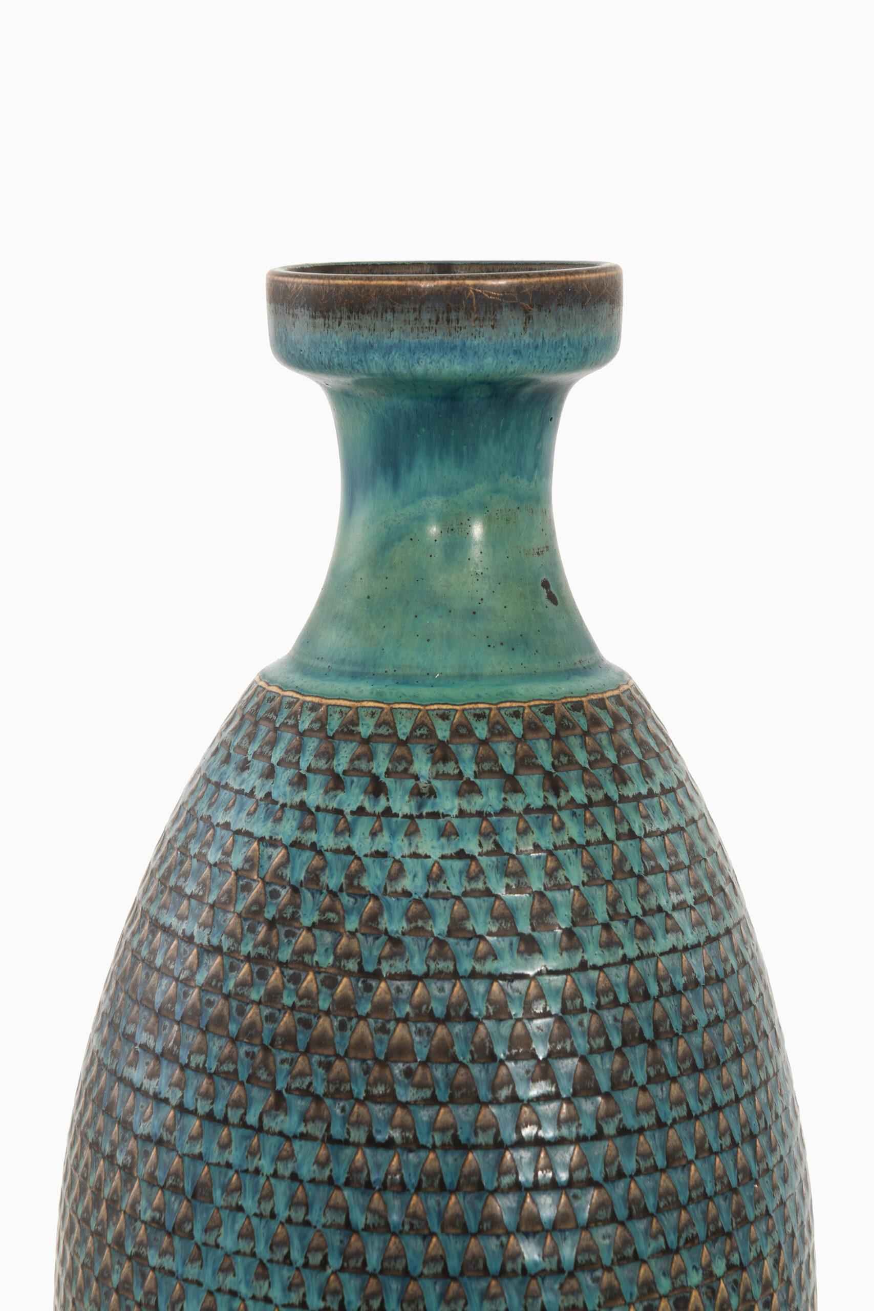 Rare and large ceramic vase designed by Stig Lindberg. Produced by Gustavsberg in Sweden.