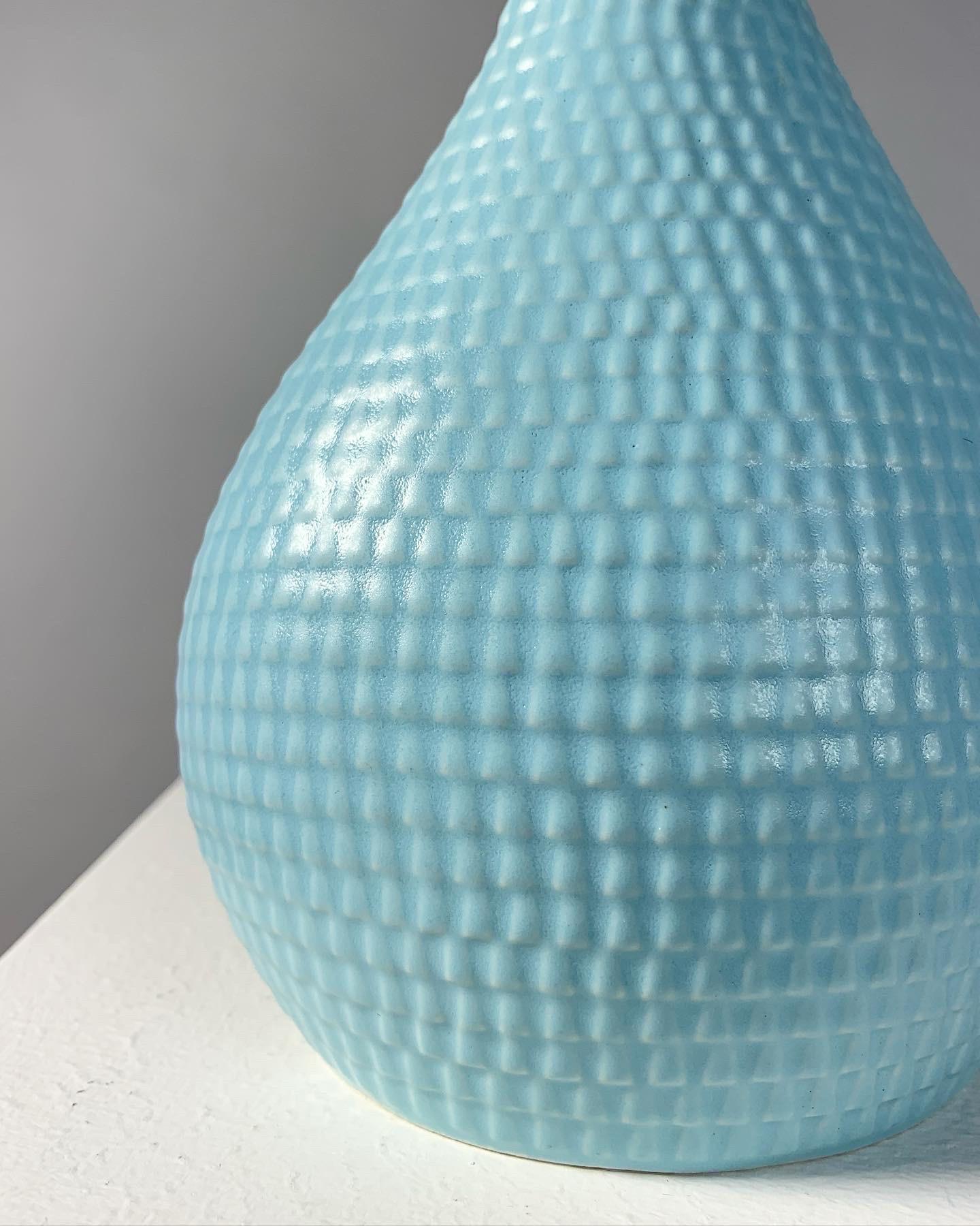 Vase Stig Lindberg Reptile Gustavsberg Suède Bleu Grès 1950s en vente 1