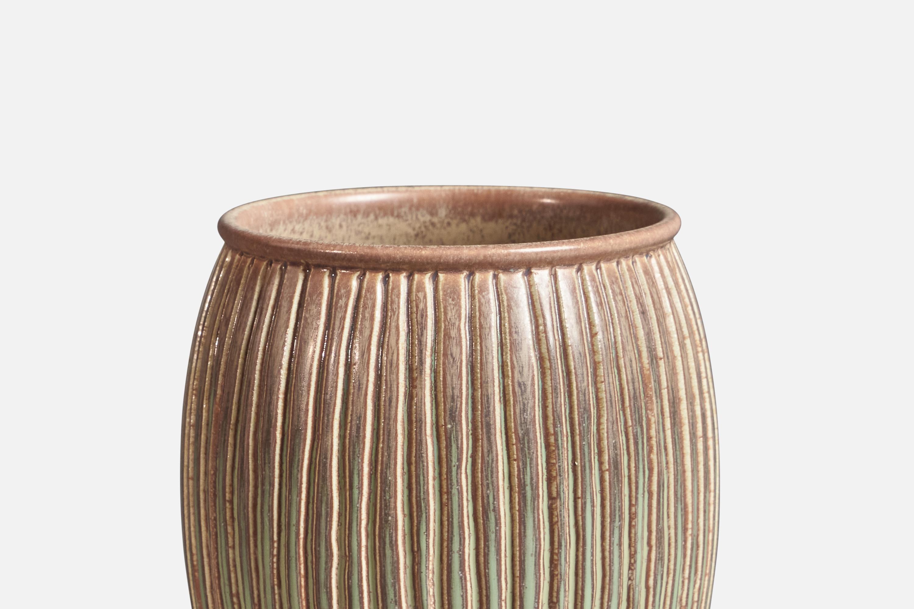 Swedish Stig Lindberg, Vase, Stoneware, Sweden, 1960s For Sale