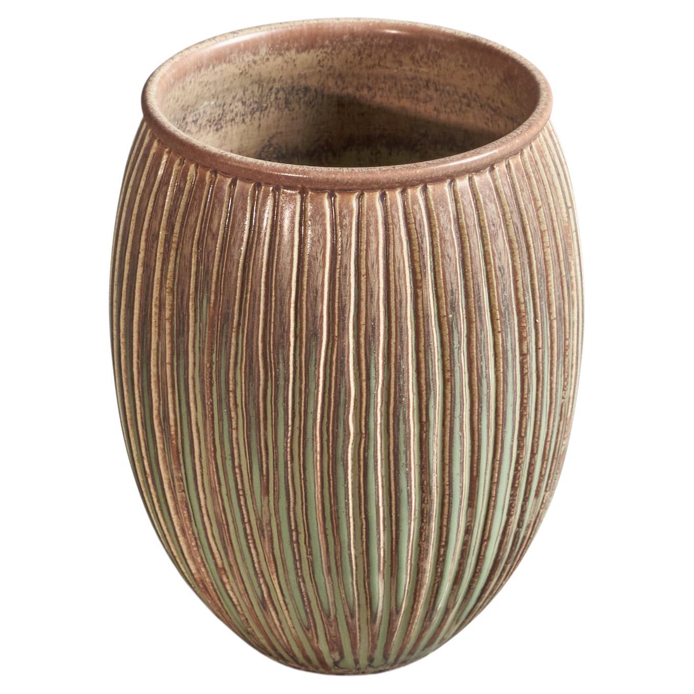 Stig Lindberg, Vase, Stoneware, Sweden, 1960s For Sale