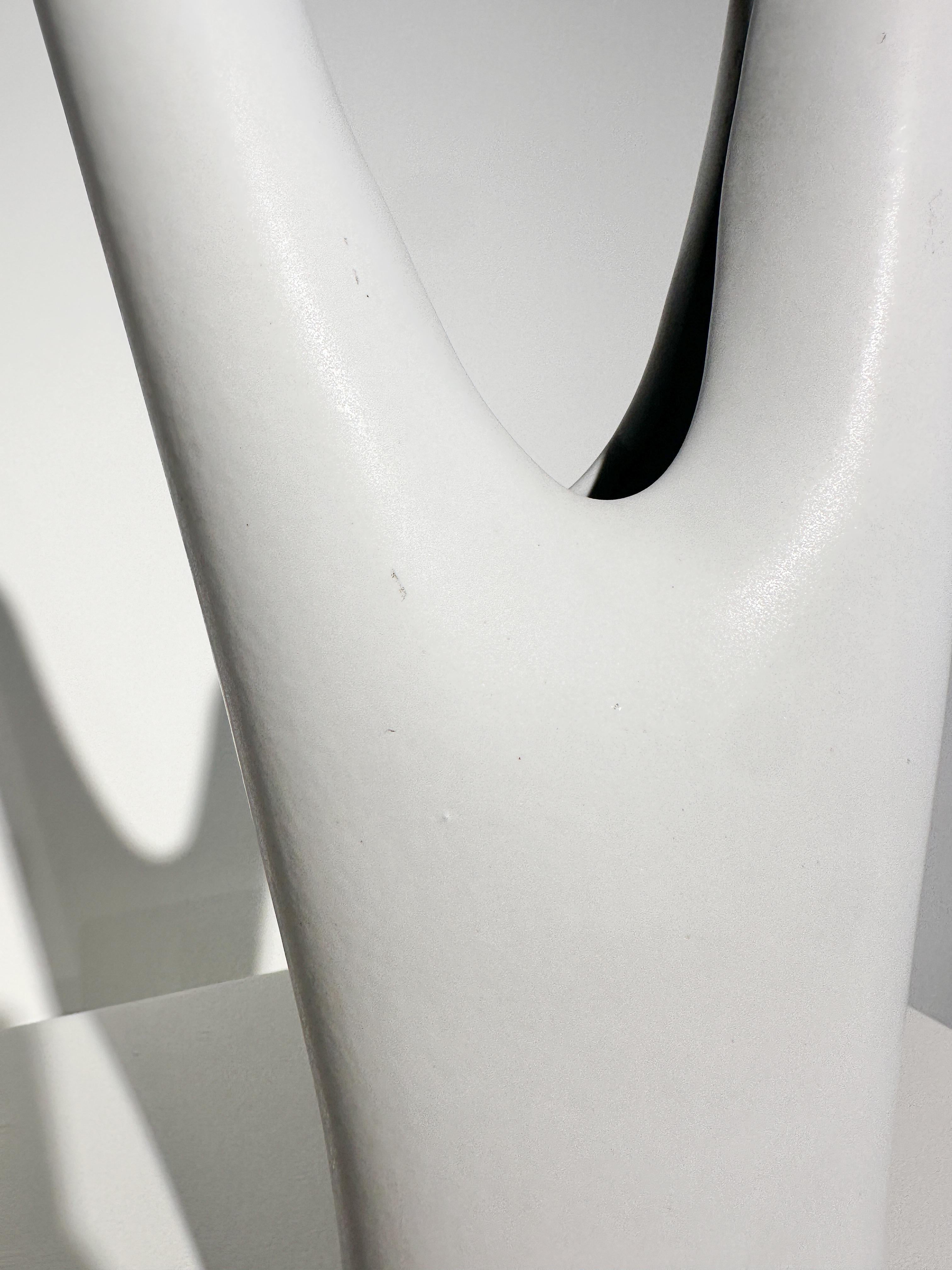 Vaso Stig Lindberg Veckla Gres Bianco Smaltato Gustavsberg Svezia 1950s in vendita 2