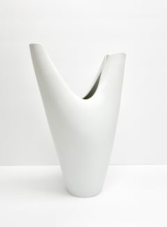 Stig Lindbergh Gustavsberg Abstract Matte White Veckla Vase