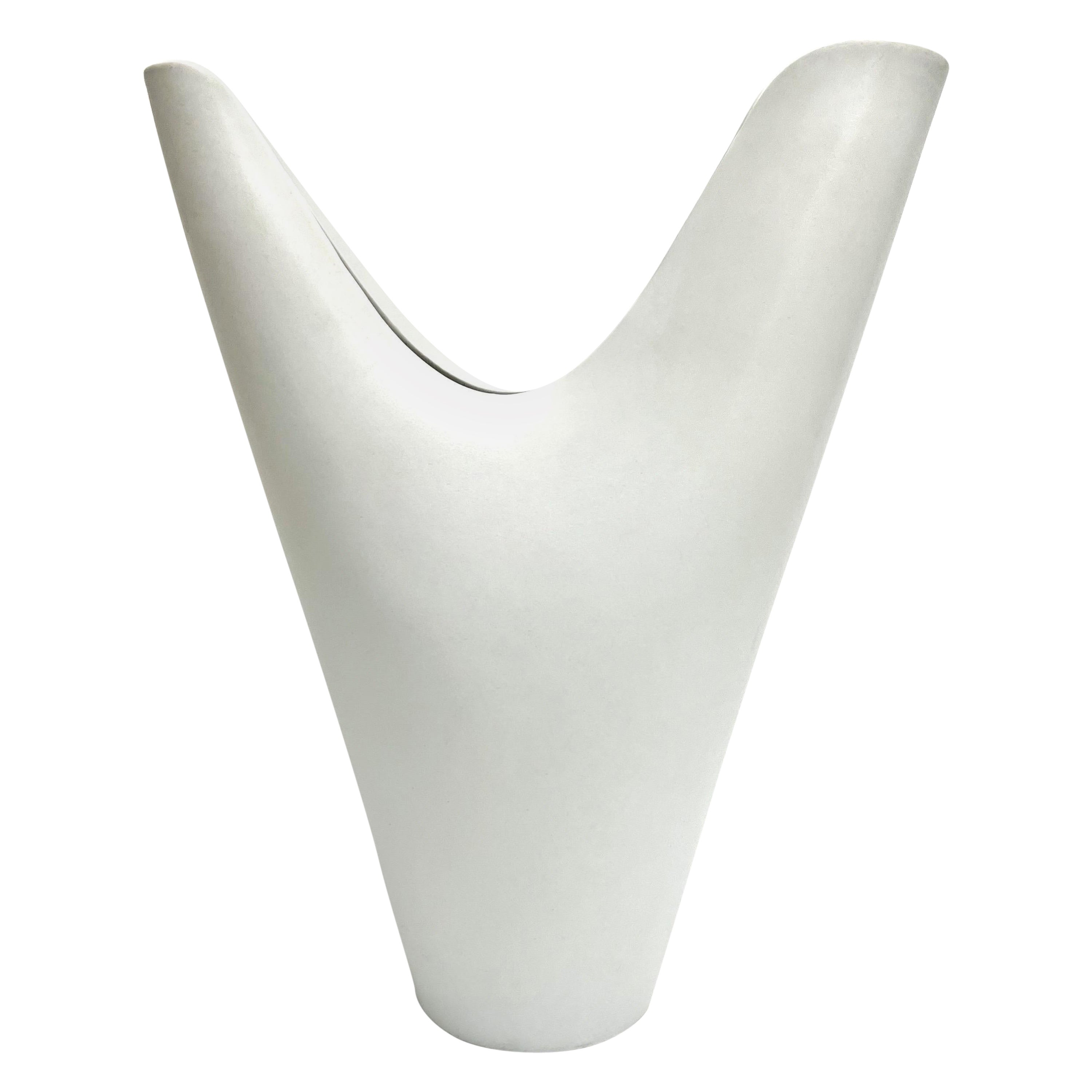 Jarrón Veckla Abstracto Blanco Mate Stig Lindbergh Gustavsberg en venta