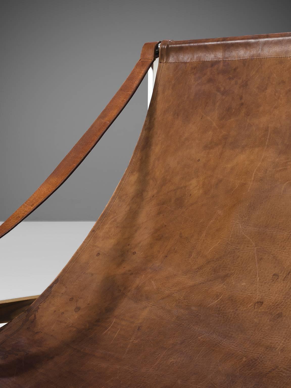 Stig Poulsson Rare Grand Leather Chairs In Good Condition In Waalwijk, NL