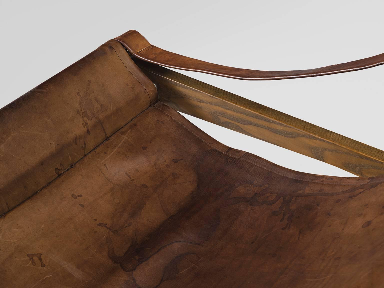 Steel Stig Poulsson Rare Grand Leather Chairs