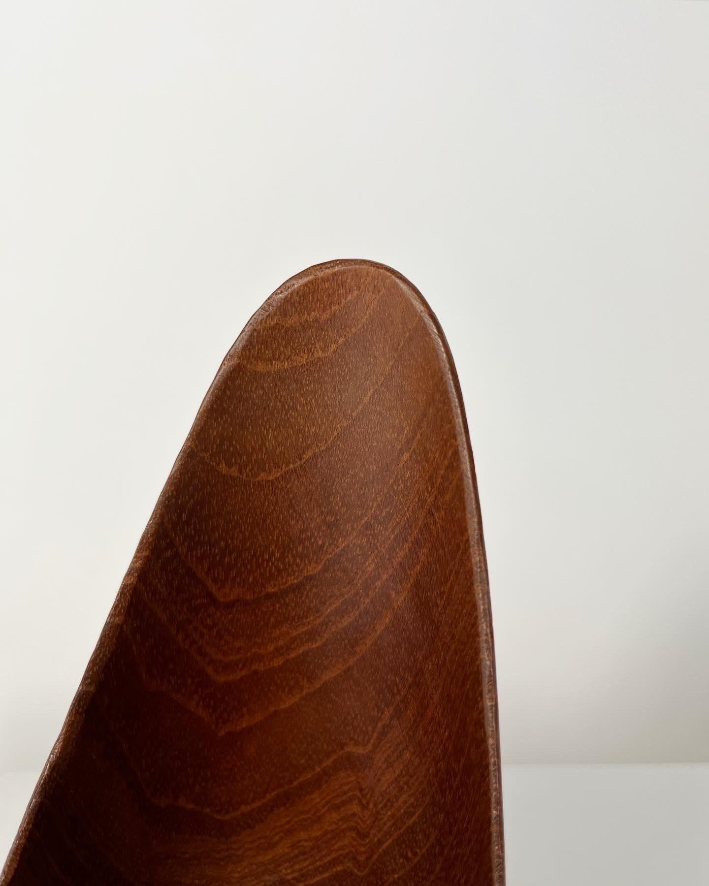 Stig Sandkvist Teak Bowl Hand Carved Sweden 1950s Midcentury Design 1
