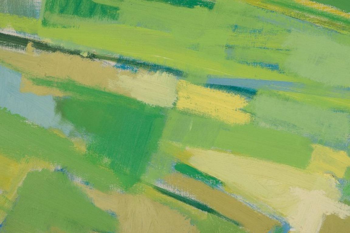 Stig Wernheden, artista svedese molto quotato. Olio su tela. Paesaggio astratto. In condizioni ottime in vendita a Copenhagen, DK