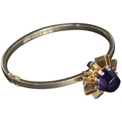 Stigbert, Stockholm Sweden 1963, 18 Karat Gold Bracelet with a Large Amethyst