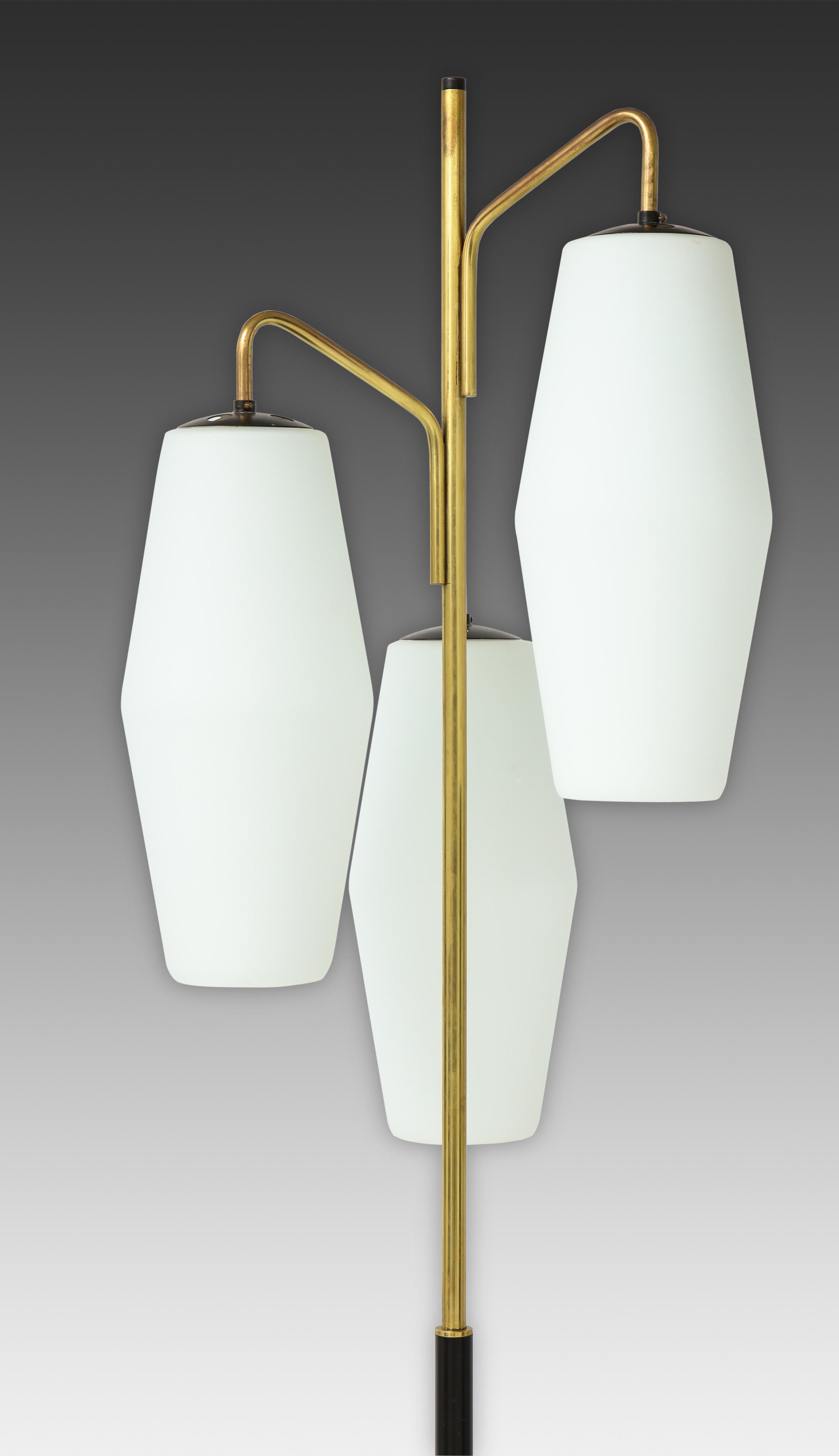 Frosted Stiilnovo Floor Lamp Model 4052