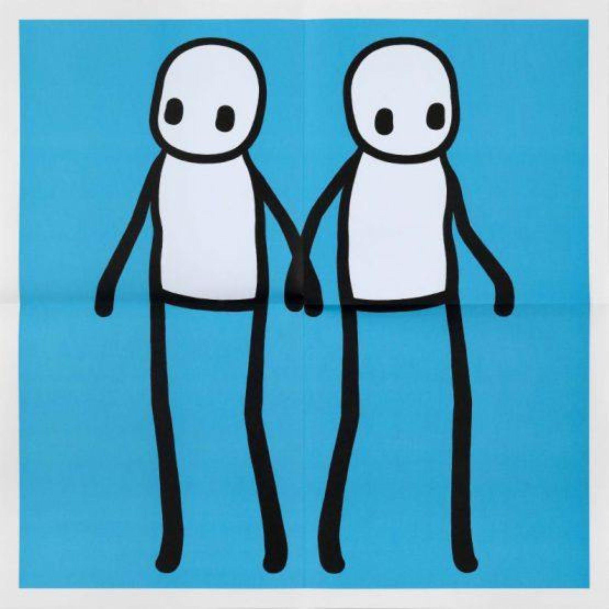 Holding Hands Blue - Print by Stik
