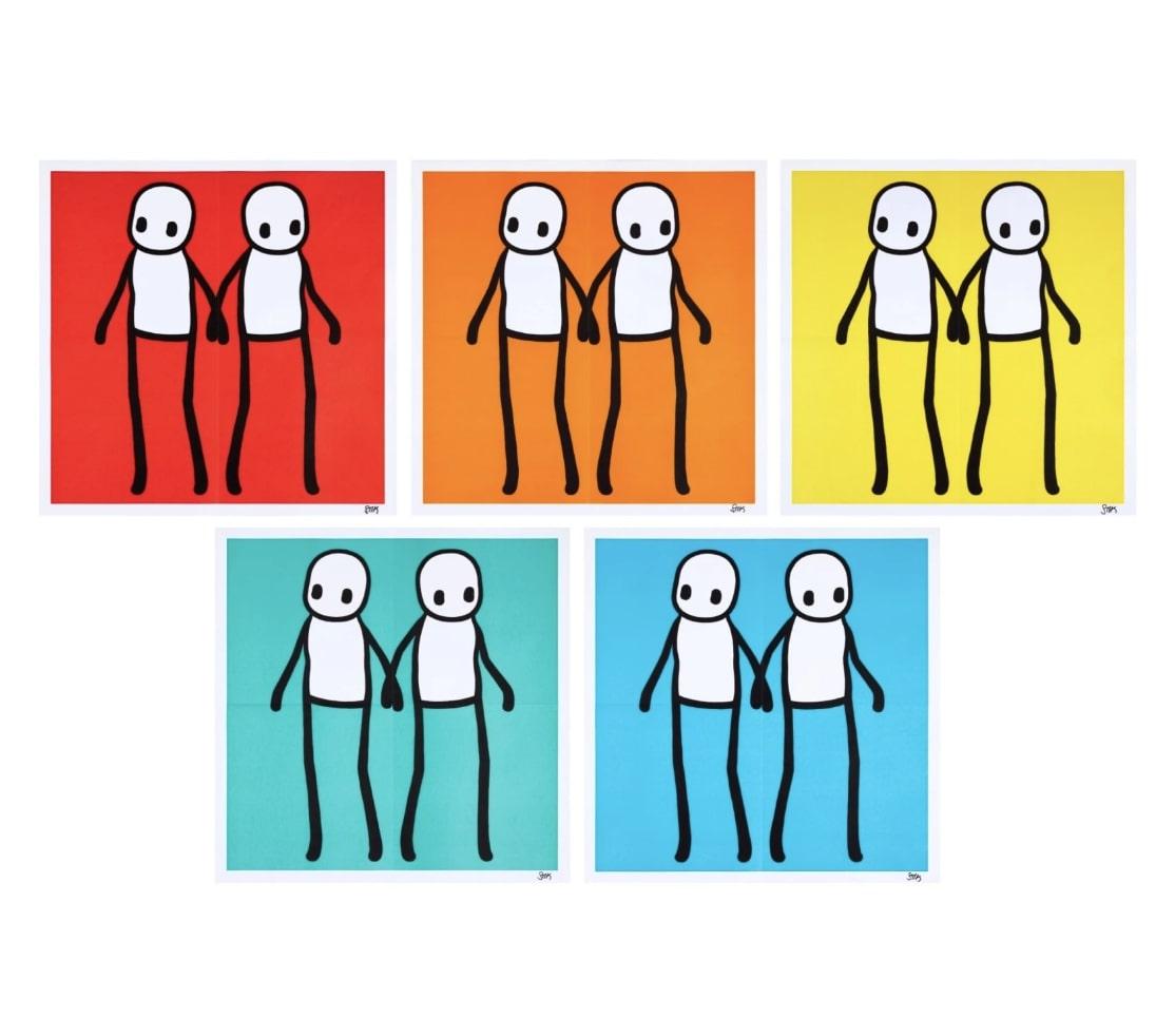 HOLDING HANDS - Full Set of 5, 2020
Lithographic print in colour on 140 gsm smooth woven paper.
Each measuring 50 x 50 cm (19 3/4 x 19 3/4 in)