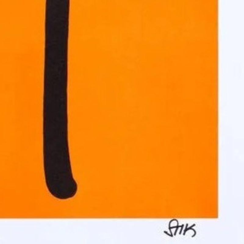 Holding Hands Orange (Signed) - Print by Stik