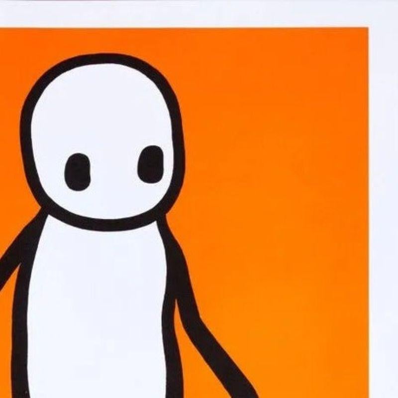 Holding Hands Orange (Signed) - Street Art Print by Stik