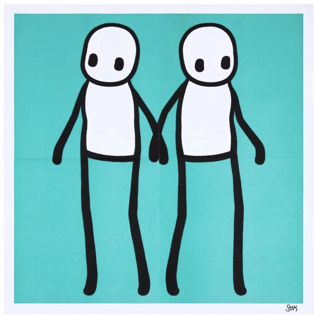 stik-stik-holding-hands-teal-for-sale-at-1stdibs