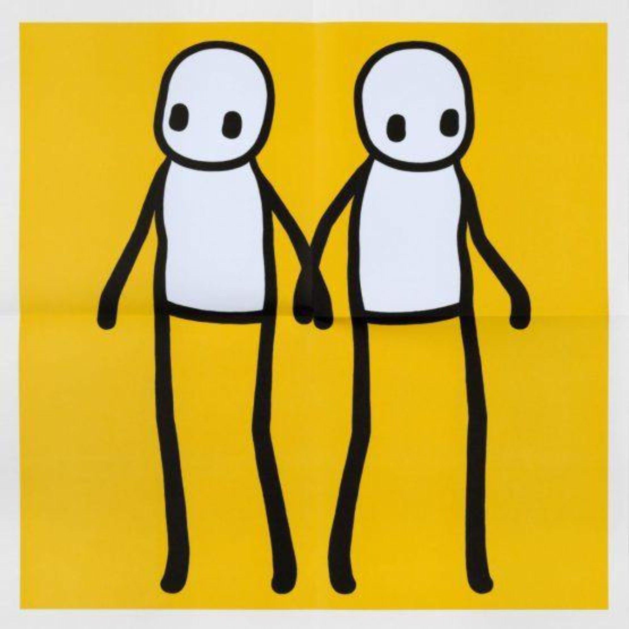 Holding Hands Yellow - Print by Stik