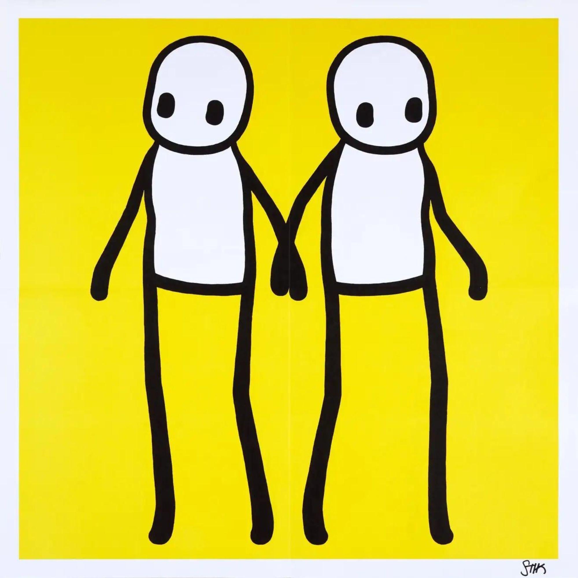 Holding Hands Yellow (Signed) - Print by Stik