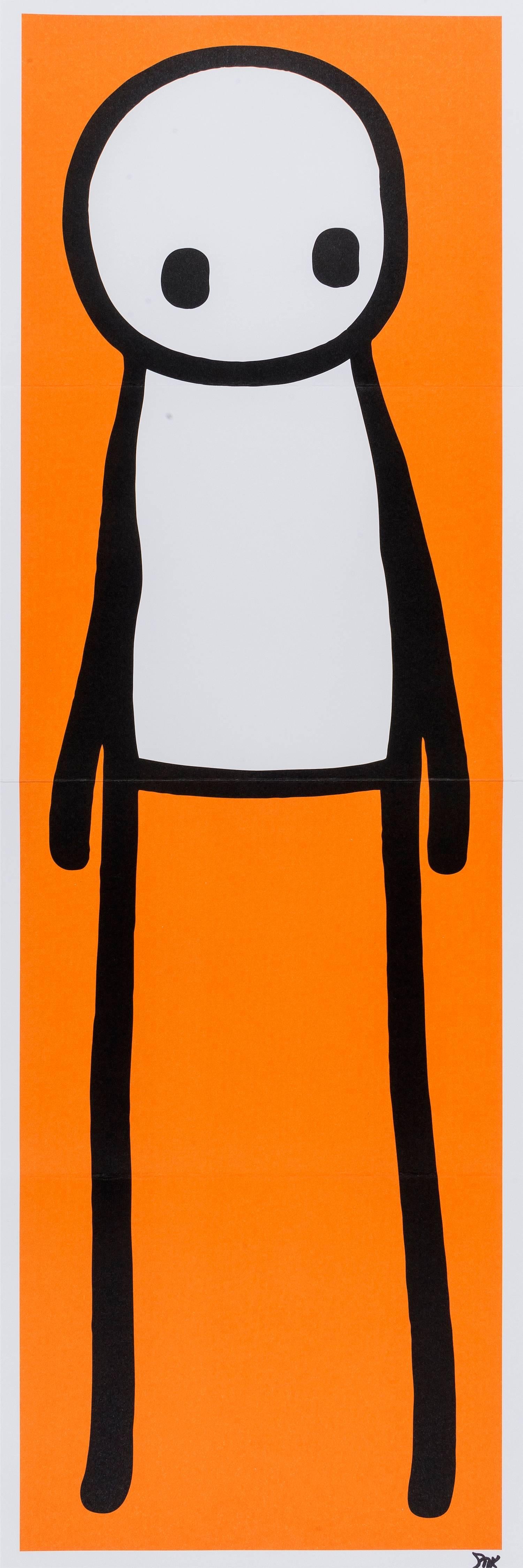 Stik Figurative Print - Standing Figure (Orange)