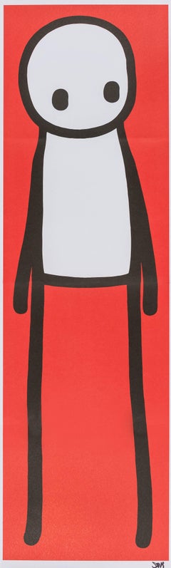 Figure debout (rouge):: imprimé:: lithographie:: art urbain par Stik