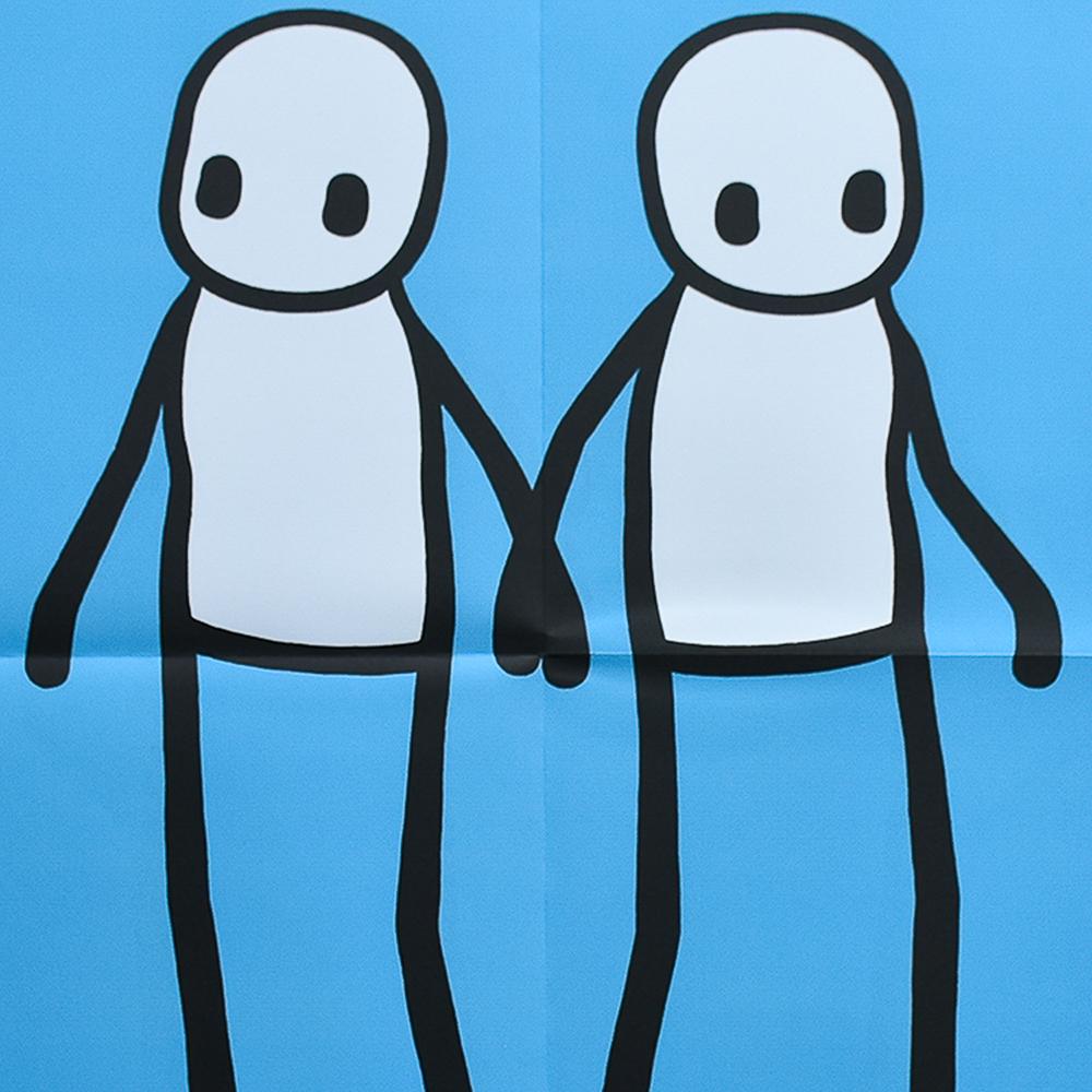 STIK Holding Hands (Blue) - Contemporary Print by Stik