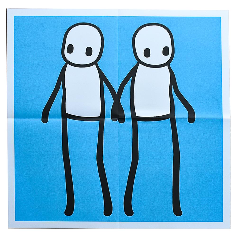 STIK Holding Hands (Blue) - Print by Stik