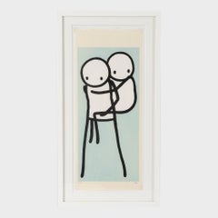 Stik, Onbu (Piggyback) (Blau), 2013, Holzschnitt, Limitierte Auflage, Contemporary