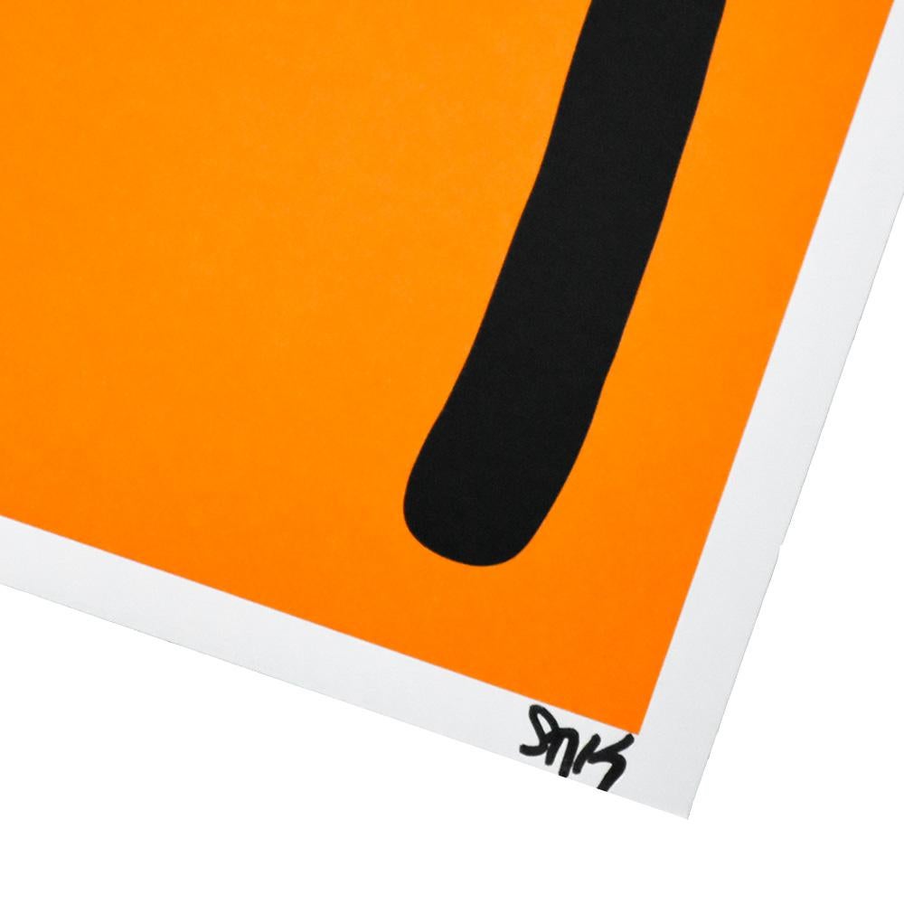 STIK Standing Figure (Orange Signed) - Contemporary Print by Stik