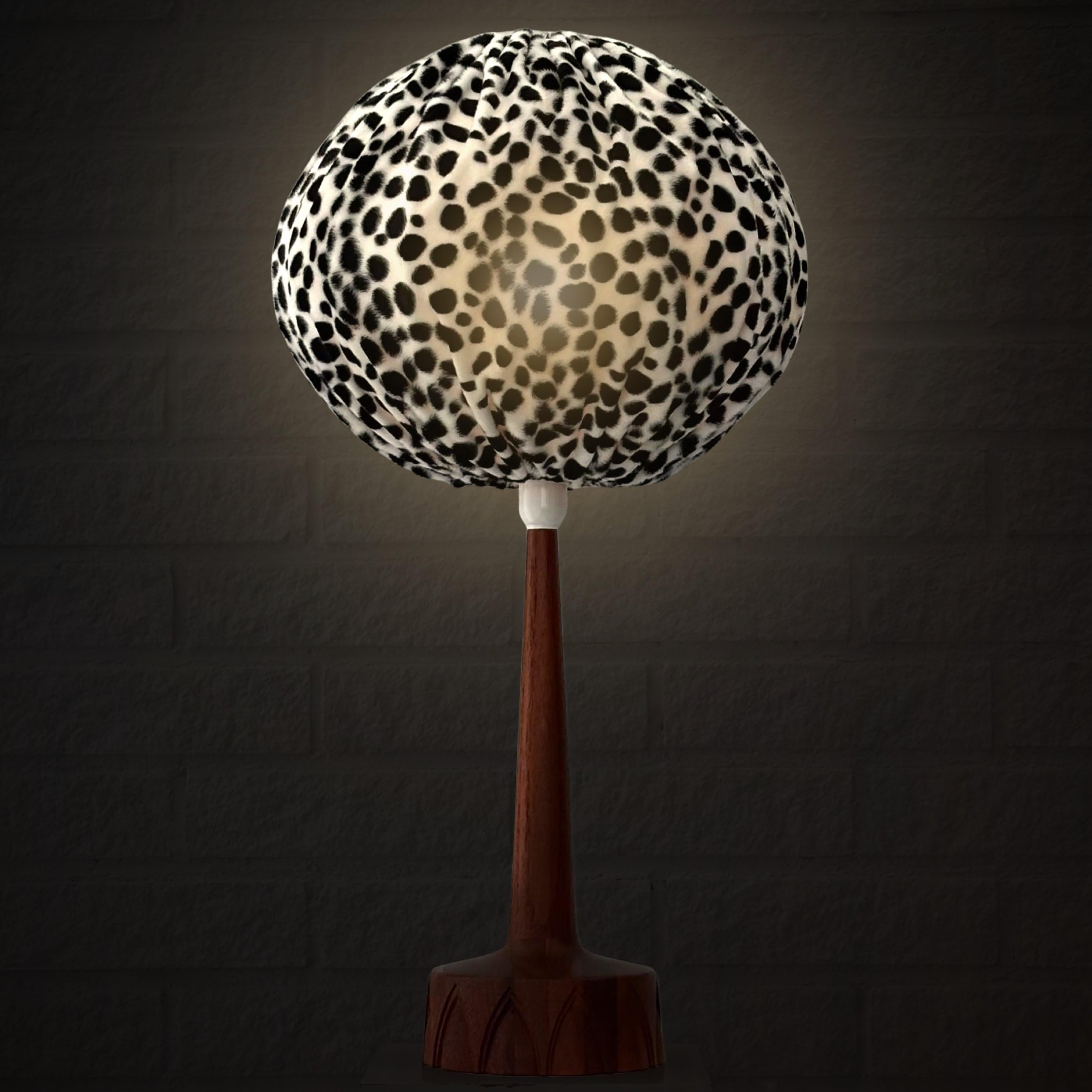 Swedish Stilarmatur, Scandinavian mid century table lamp, teak and textile, Sweden 1960s For Sale