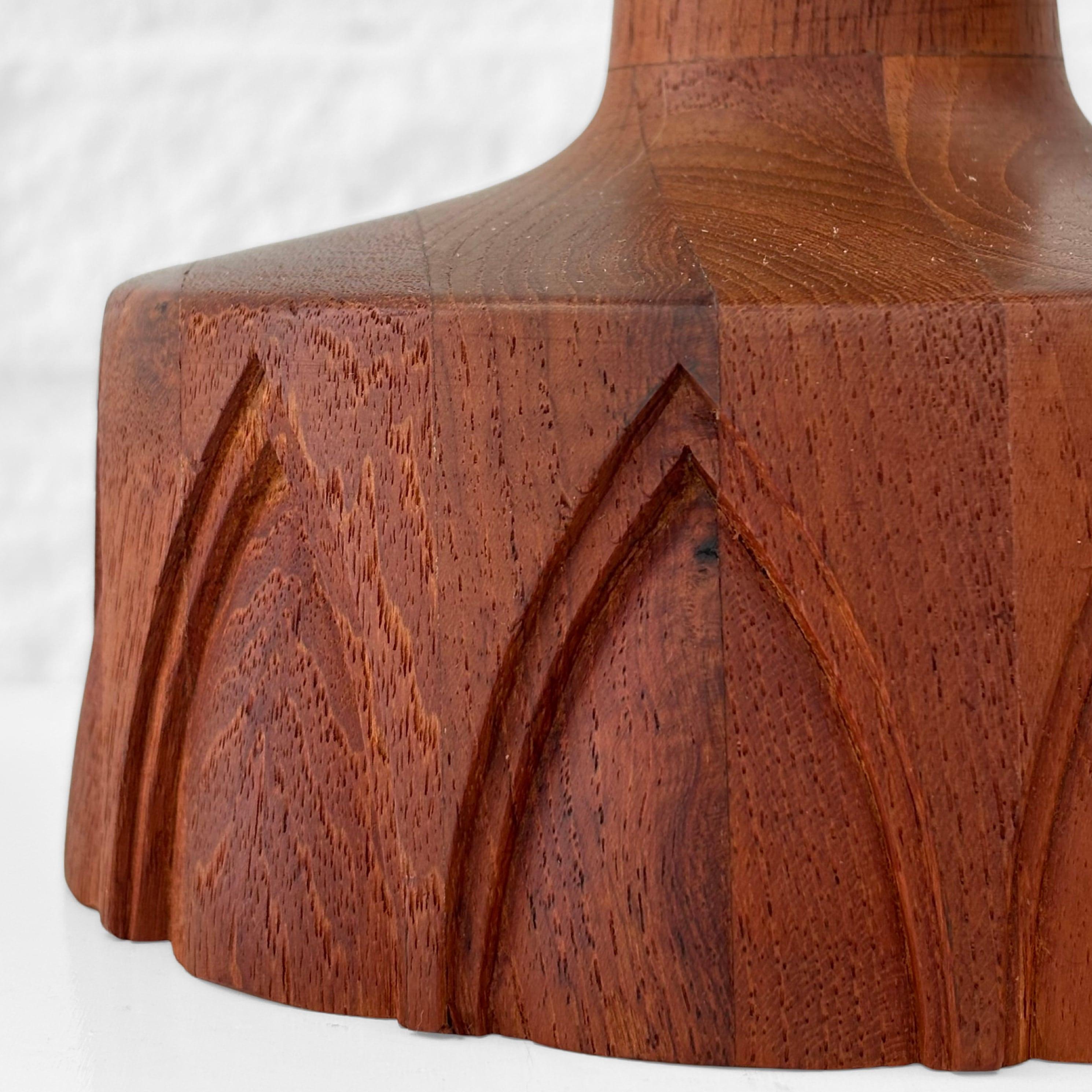 Textile Stilarmatur, Scandinavian mid century table lamp, teak and textile, Sweden 1960s For Sale