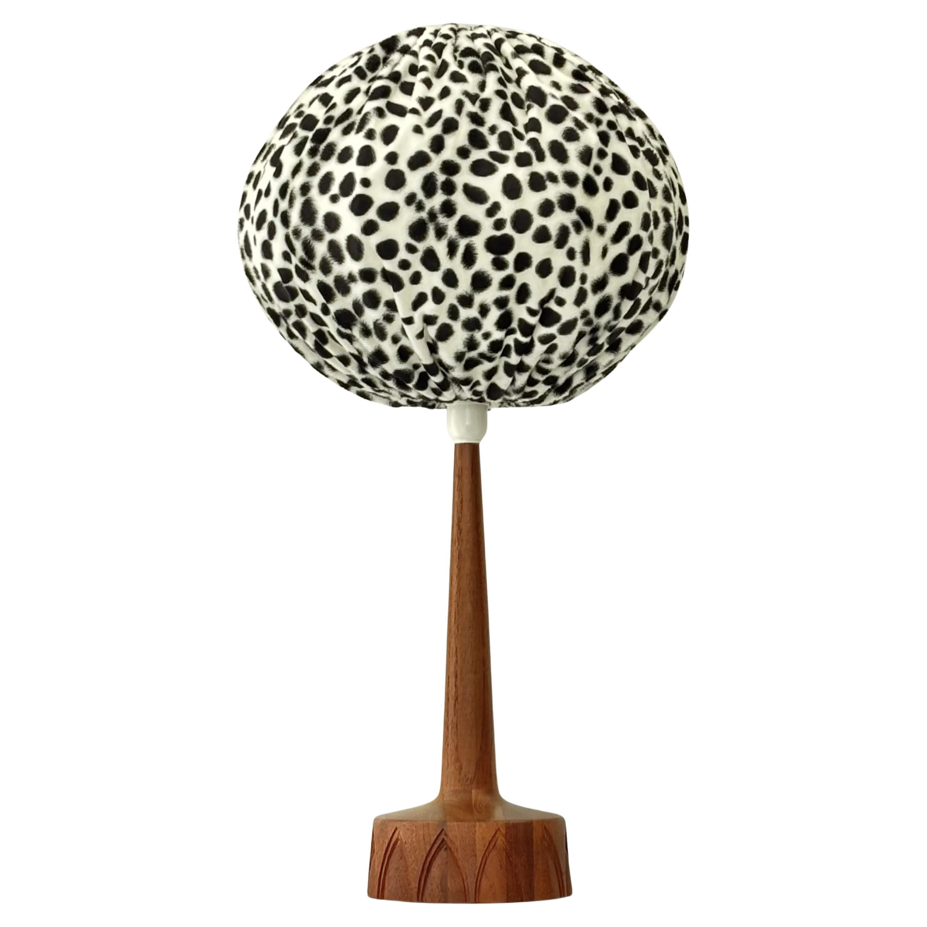 Stilarmatur, Scandinavian mid century table lamp, teak and textile, Sweden 1960s For Sale