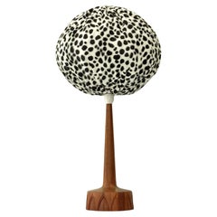 Stilarmatur, Scandinavian mid century table lamp, teak and textile, Sweden 1960s