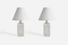 Stilarmatur Tranås, Pair of Table Lamps, Glass, Sweden 1960s