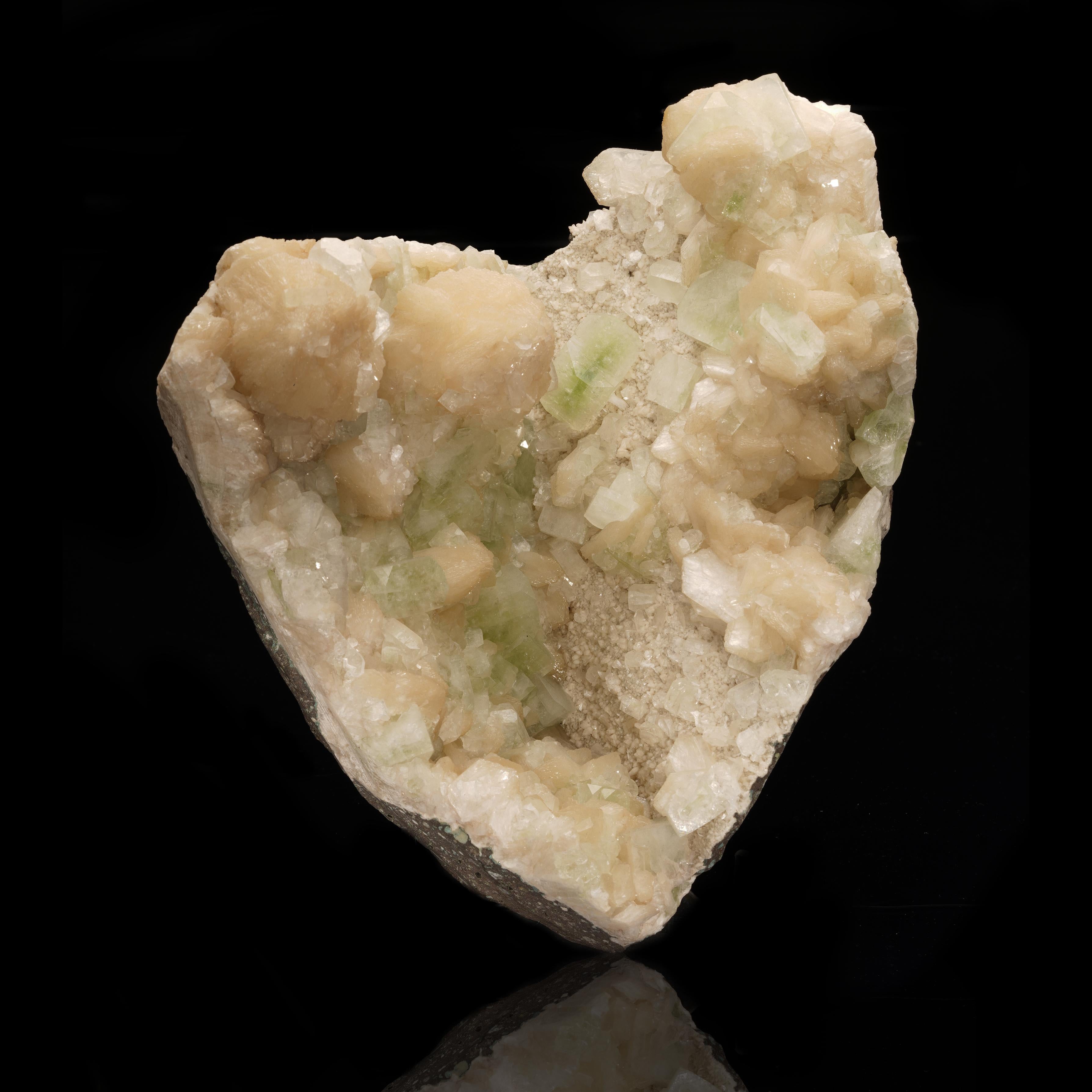 Indian Stilbite and Green Apophyllite from India II For Sale
