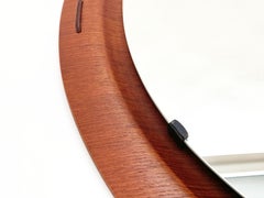 Stilcasa Creazioni Midcentury Italian Mirror with Round Teak Frame, 1960s