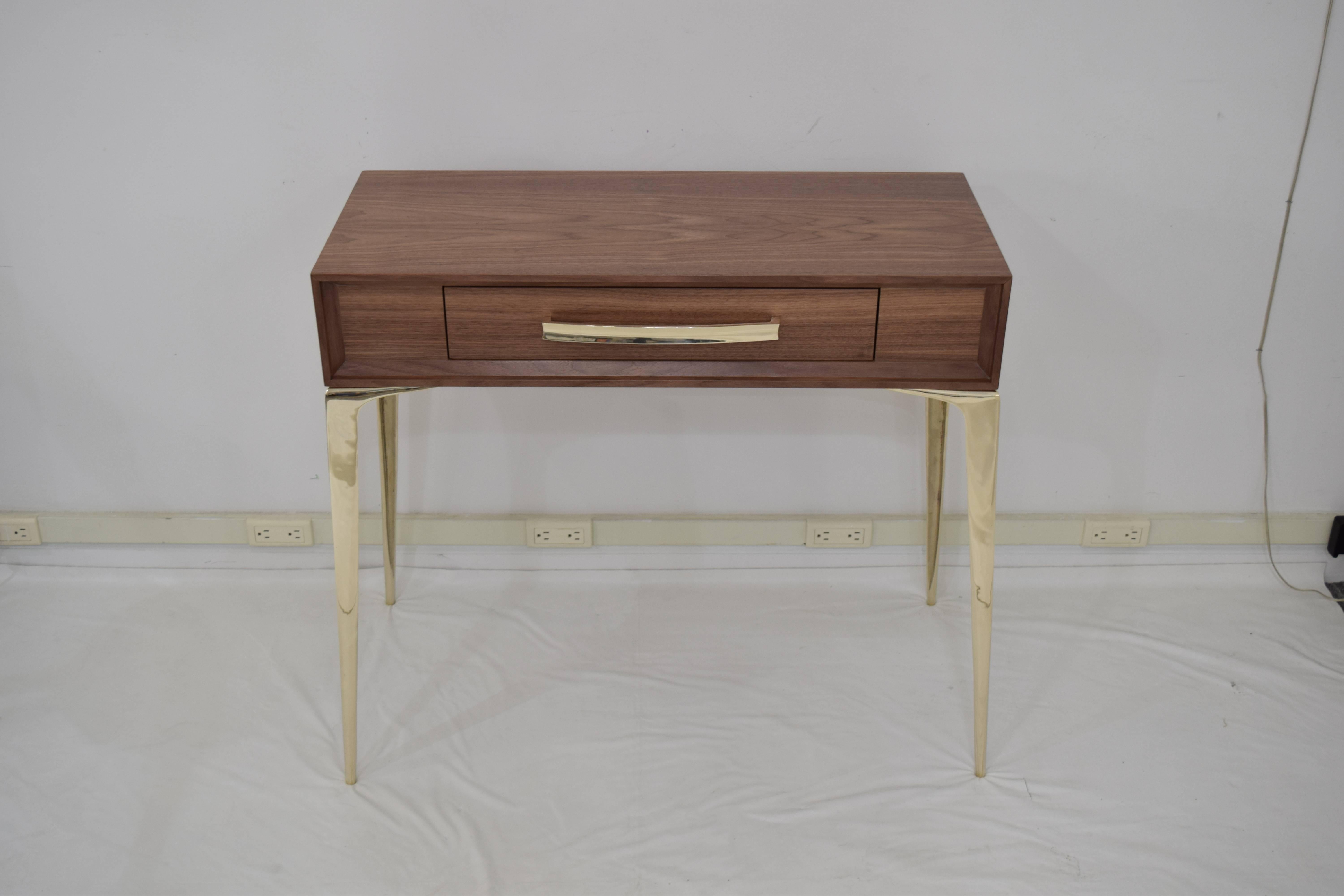 Mid-Century Modern Stiletto Single Drawer Console For Sale