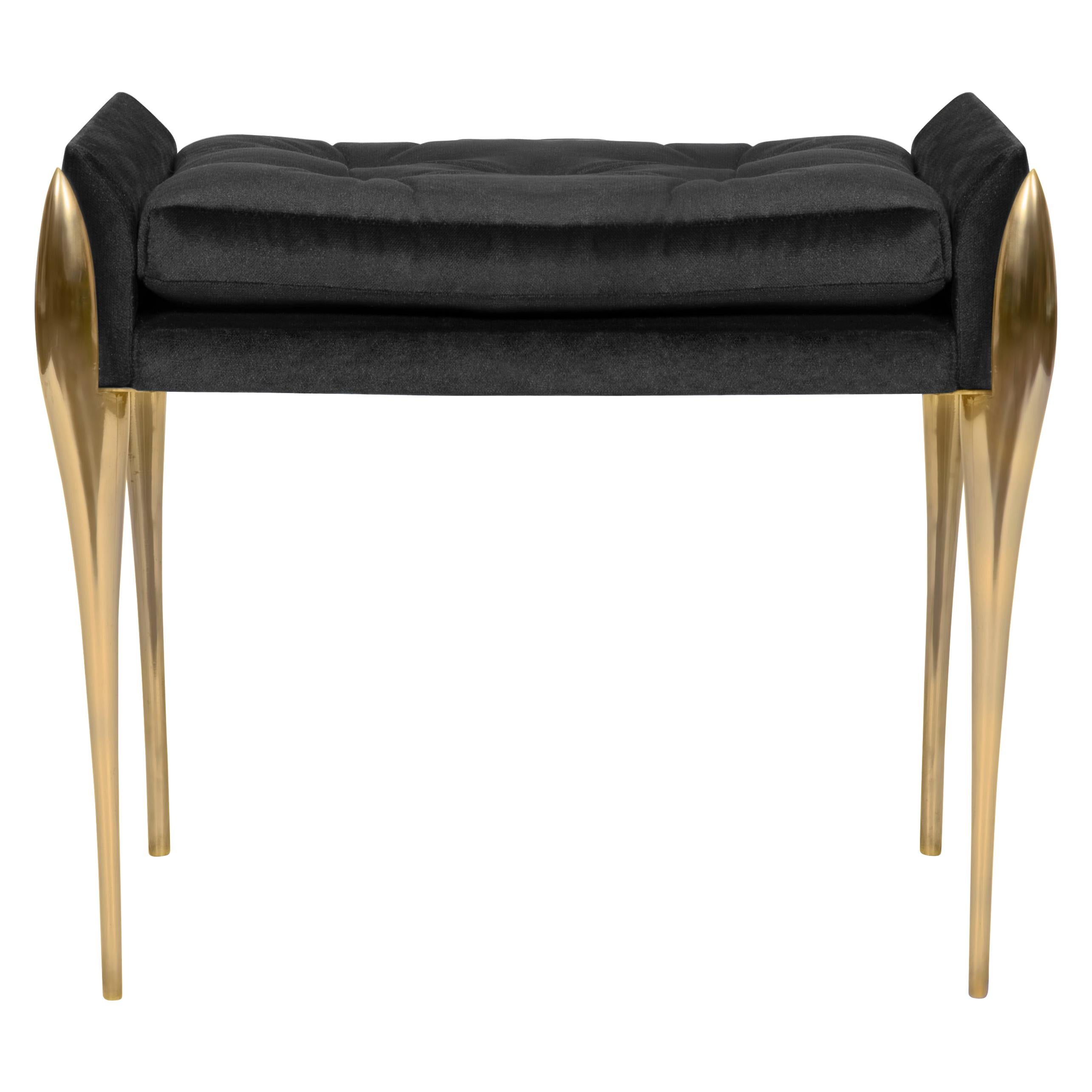 Stiletto Stool with Polished Brass Structure by Maison Valentina For Sale