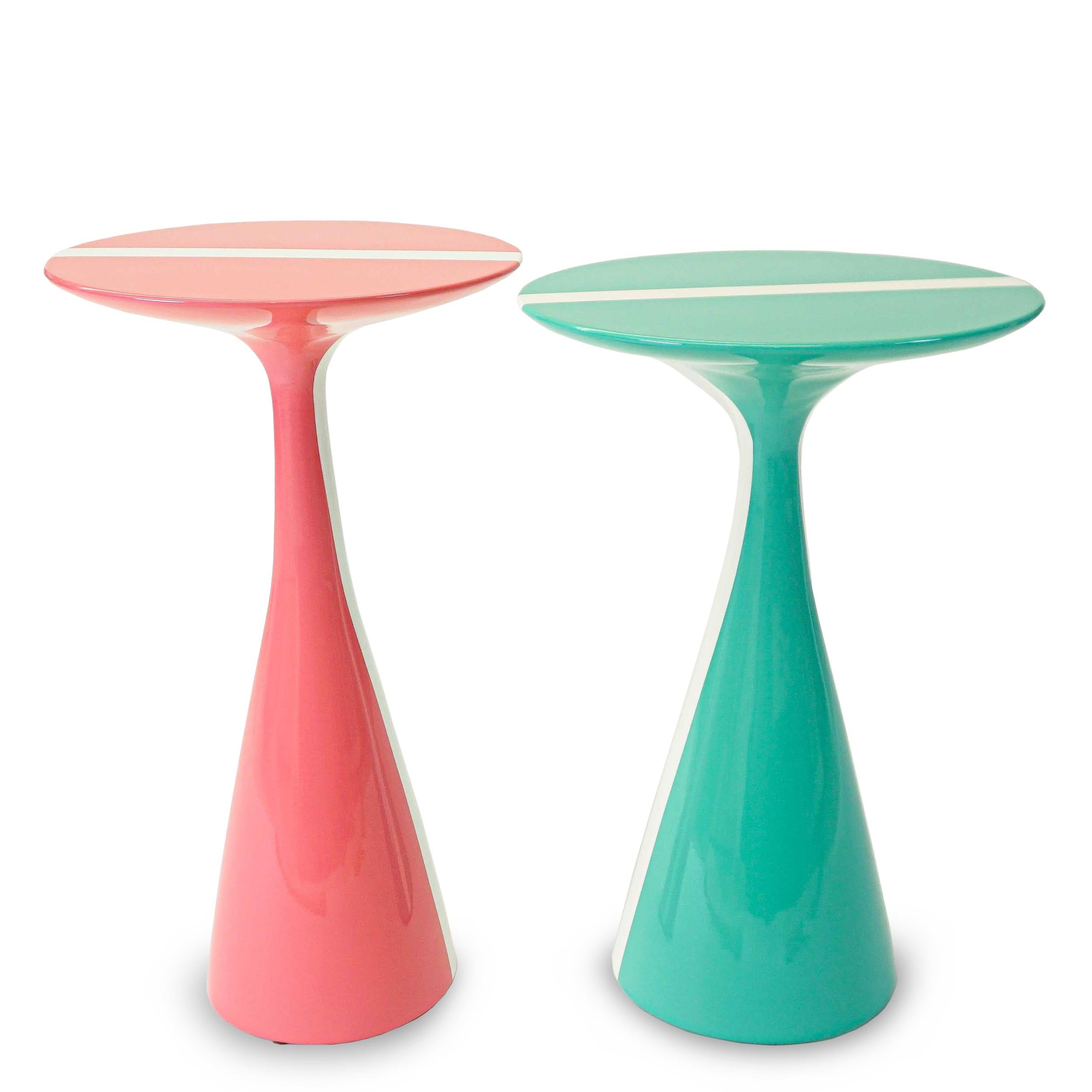 Modern Stiletto Tables w/Stripe Accent For Sale