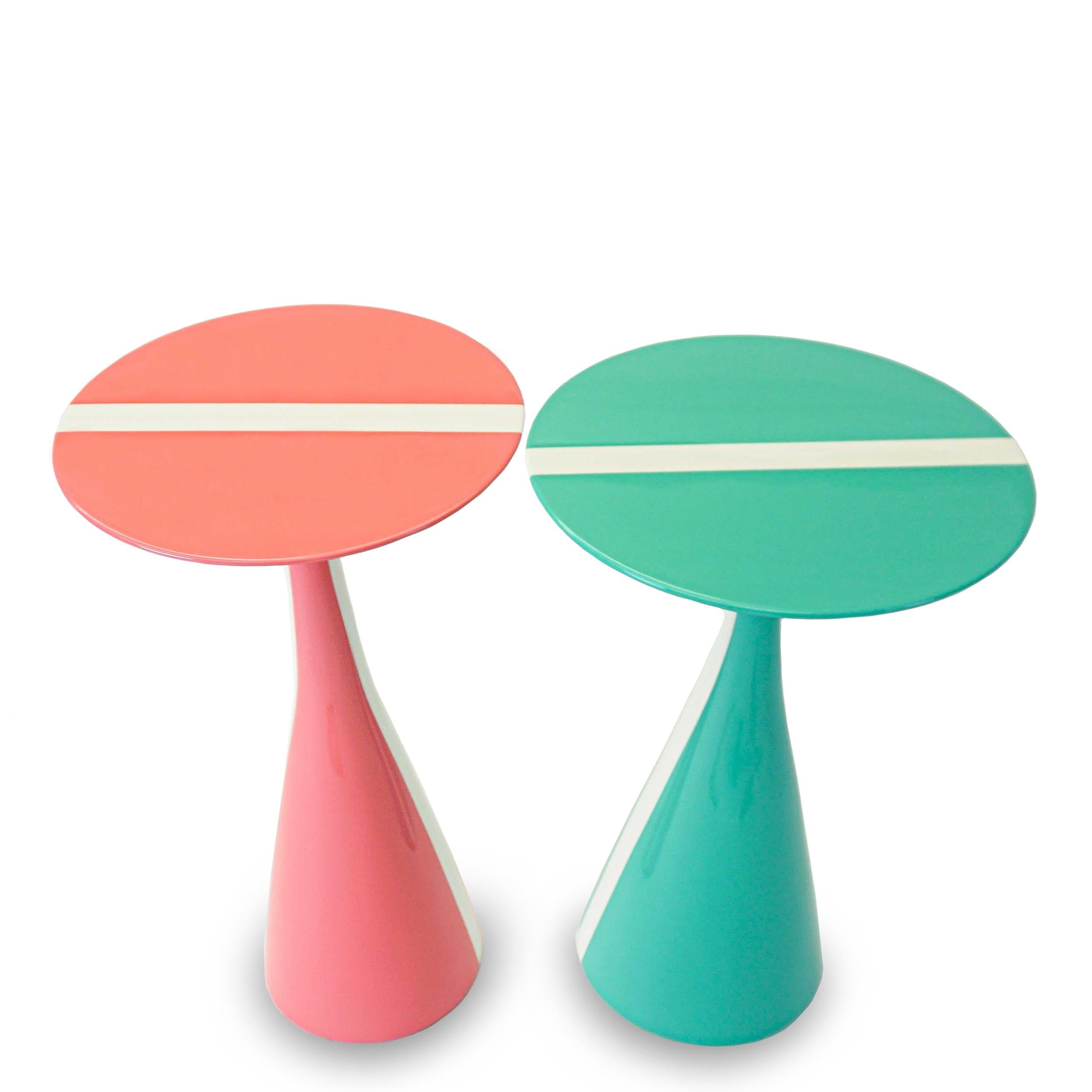 Stiletto Tables w/Stripe Accent In New Condition For Sale In Greenwich, CT