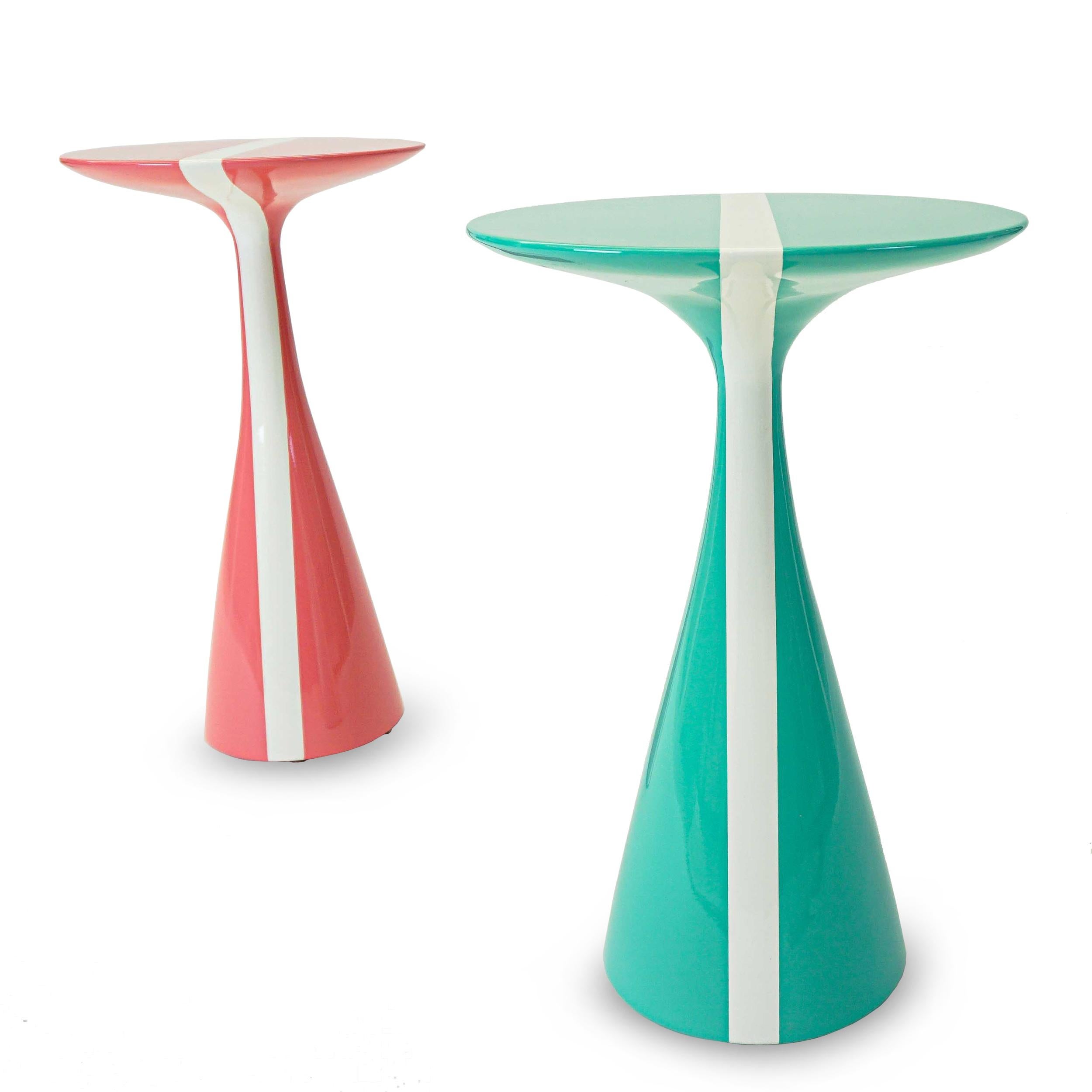 Contemporary Stiletto Tables w/Stripe Accent For Sale