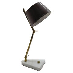 Stilix Milano Lampada da Tavolo Snodabile in Ottone con Base in Marmo, 1950s
