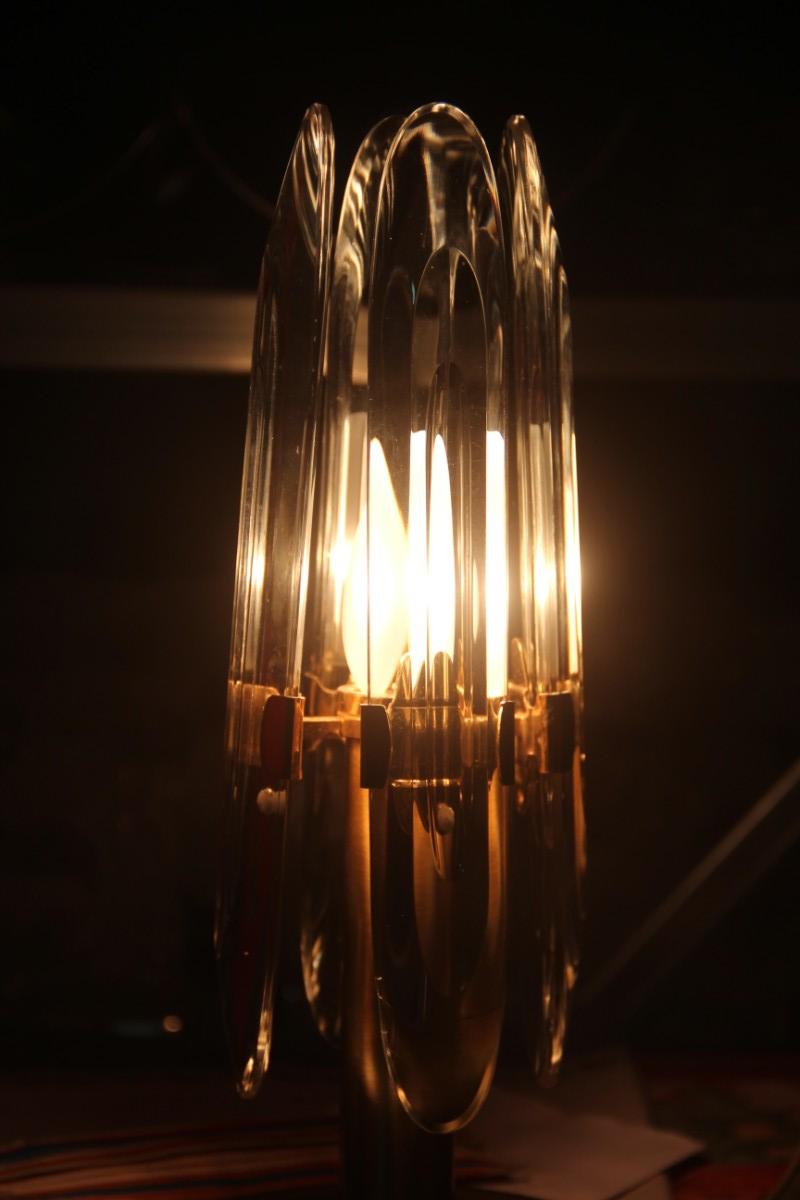 Lampe de bureau Stilkronen design italien en laiton et sculpture en cristal, design minimaliste, 1970 en vente 1