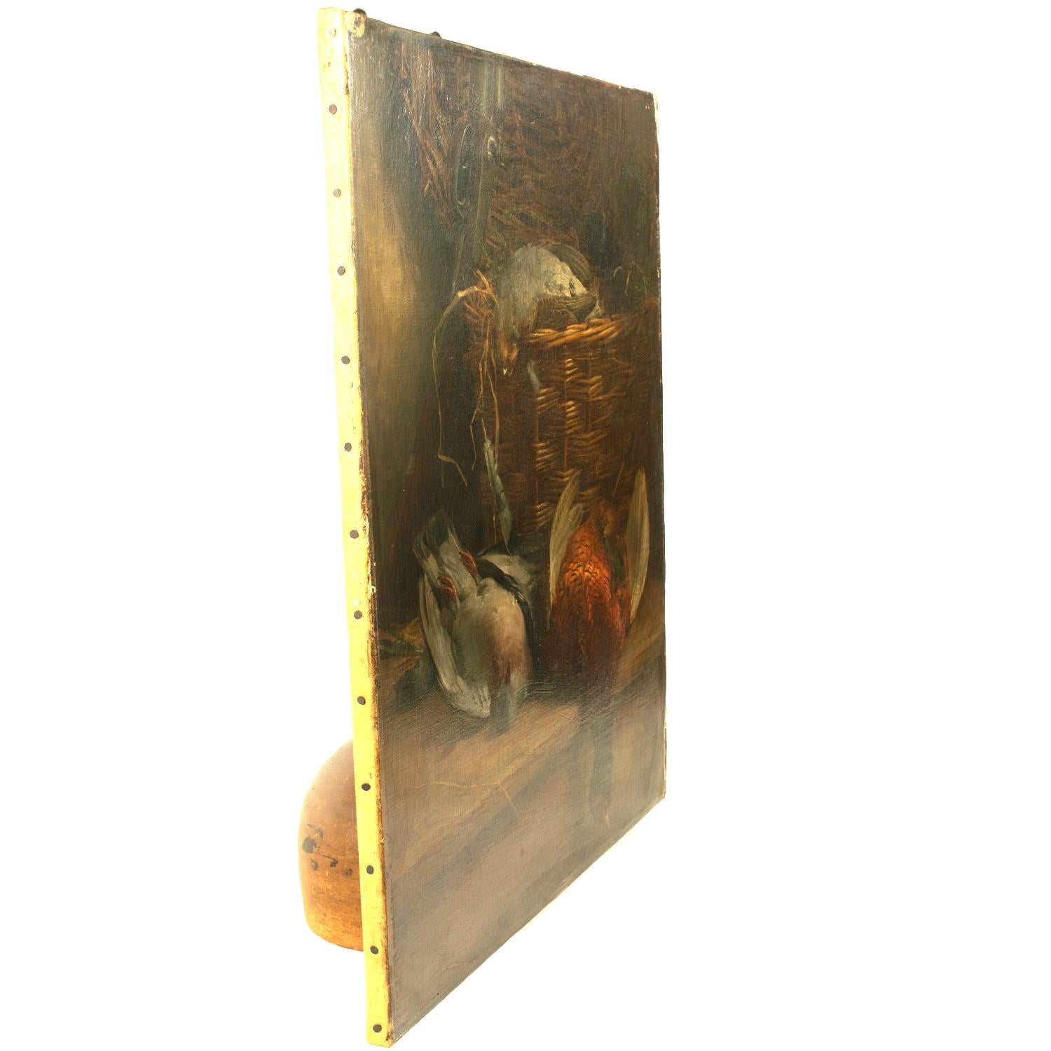 Stillleben „AFTER THE SHOOT“ H Tickner (britisch), datiert 1901, Öl auf Leinwand im Angebot 2