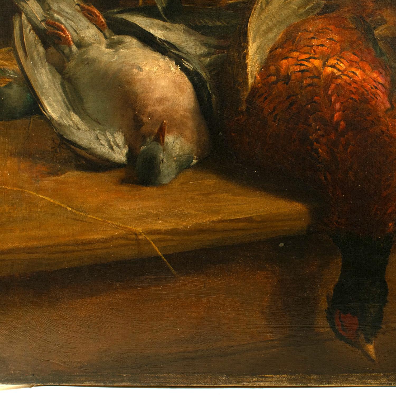 Stillleben „AFTER THE SHOOT“ H Tickner (britisch), datiert 1901, Öl auf Leinwand (20. Jahrhundert) im Angebot