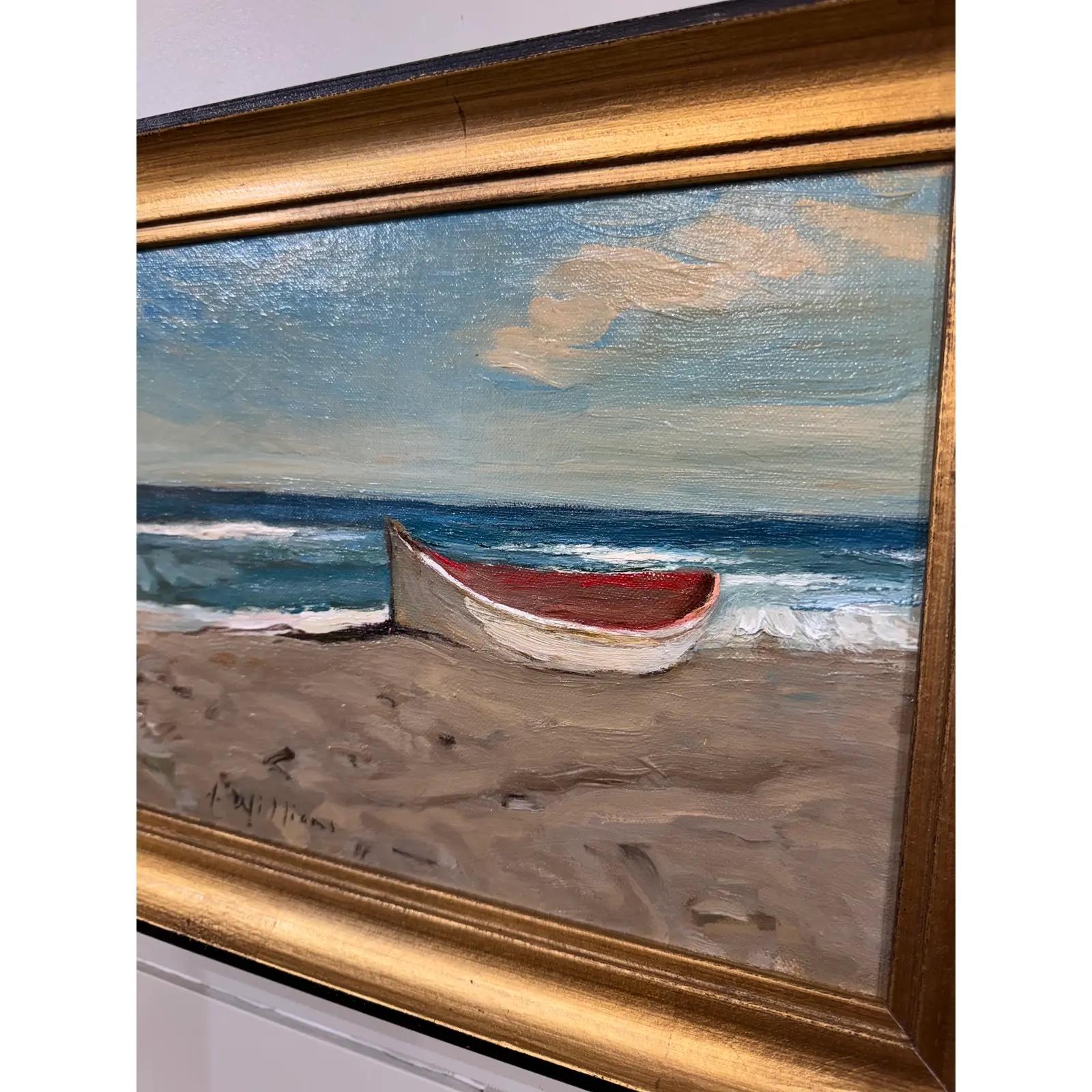 Américain Nature morte Scène de plage au bord de la mer en vente