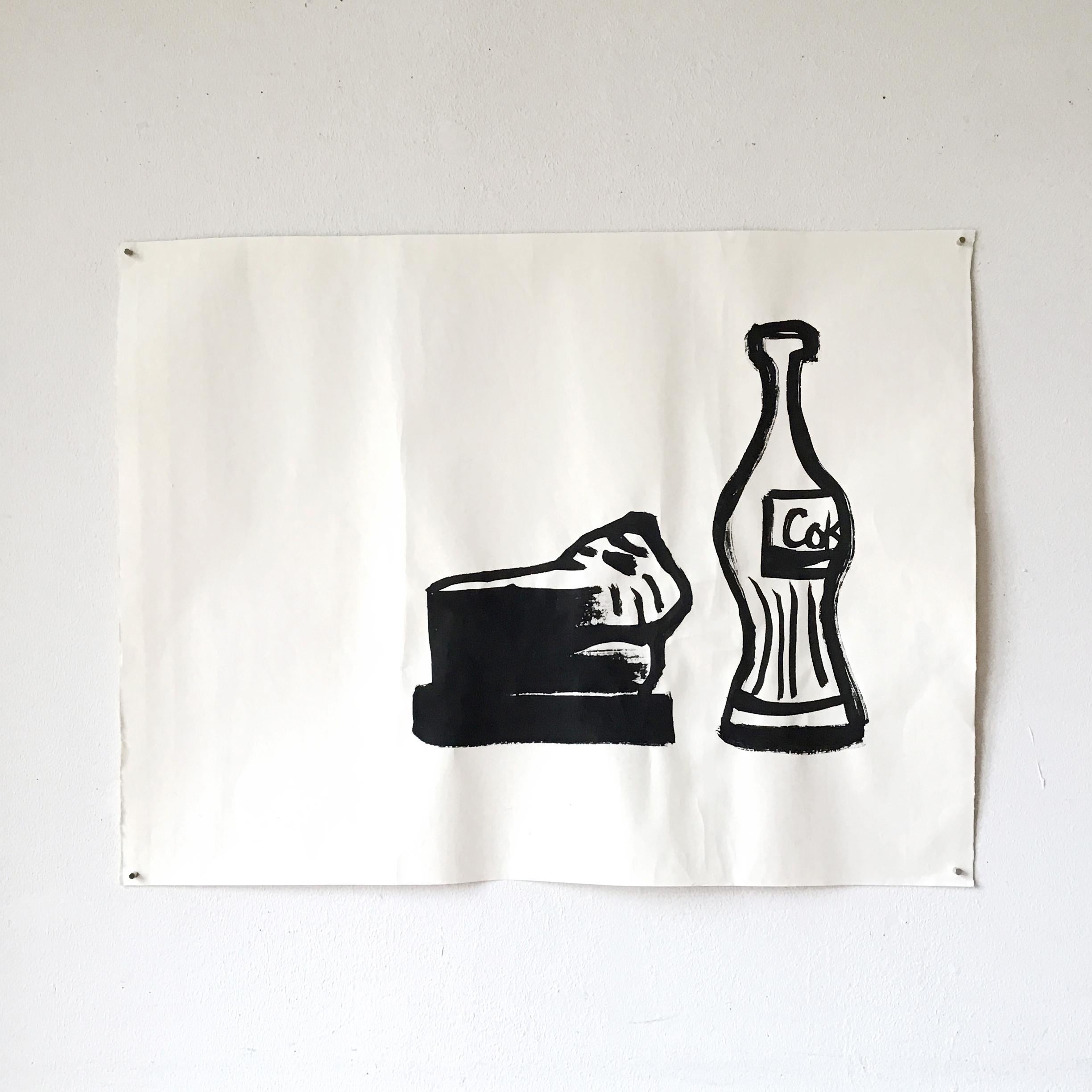 Brushed STILL LIFE - Contemporary Japanese Calligraphy Painting by Dai Okumura For Sale